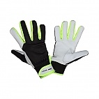 Rękawice ze skóry koziej czarno-żółte 8[M] - Rękawice ze skóry koziej czarno-żółte 11[2XL]